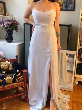 Jenny Yoo Kiara floral print chiffon evening gown